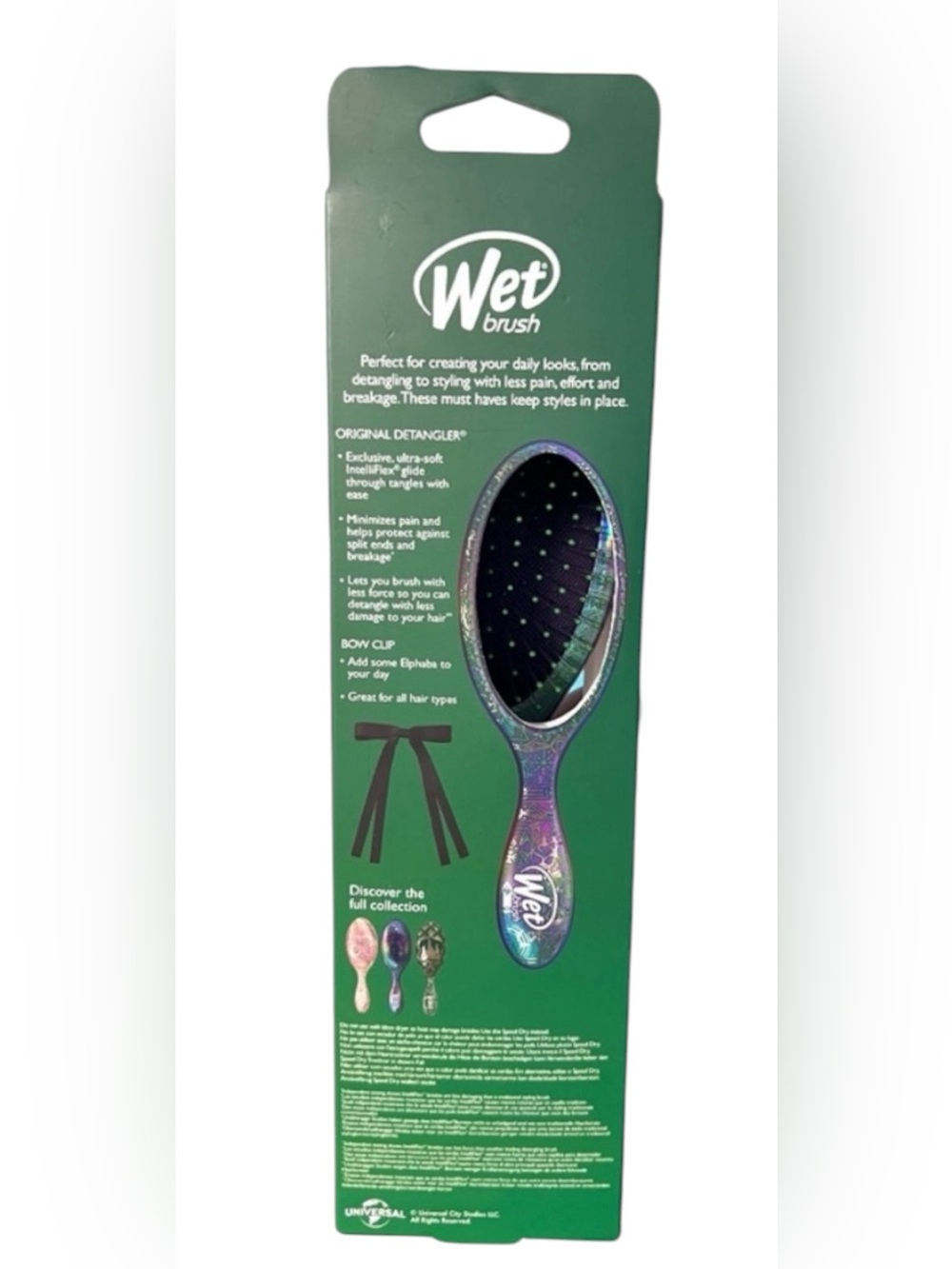 Wet Brush X Wicked Wickedly Beautiful Elphaba Original Detangler and Black Bow - Picture 5 of 8